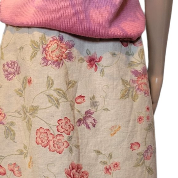 VINTAGE 80’s EDDIE BAUER Fine Linen Cottagecore Modest Midi Length Wrap … - Picture 4 of 7